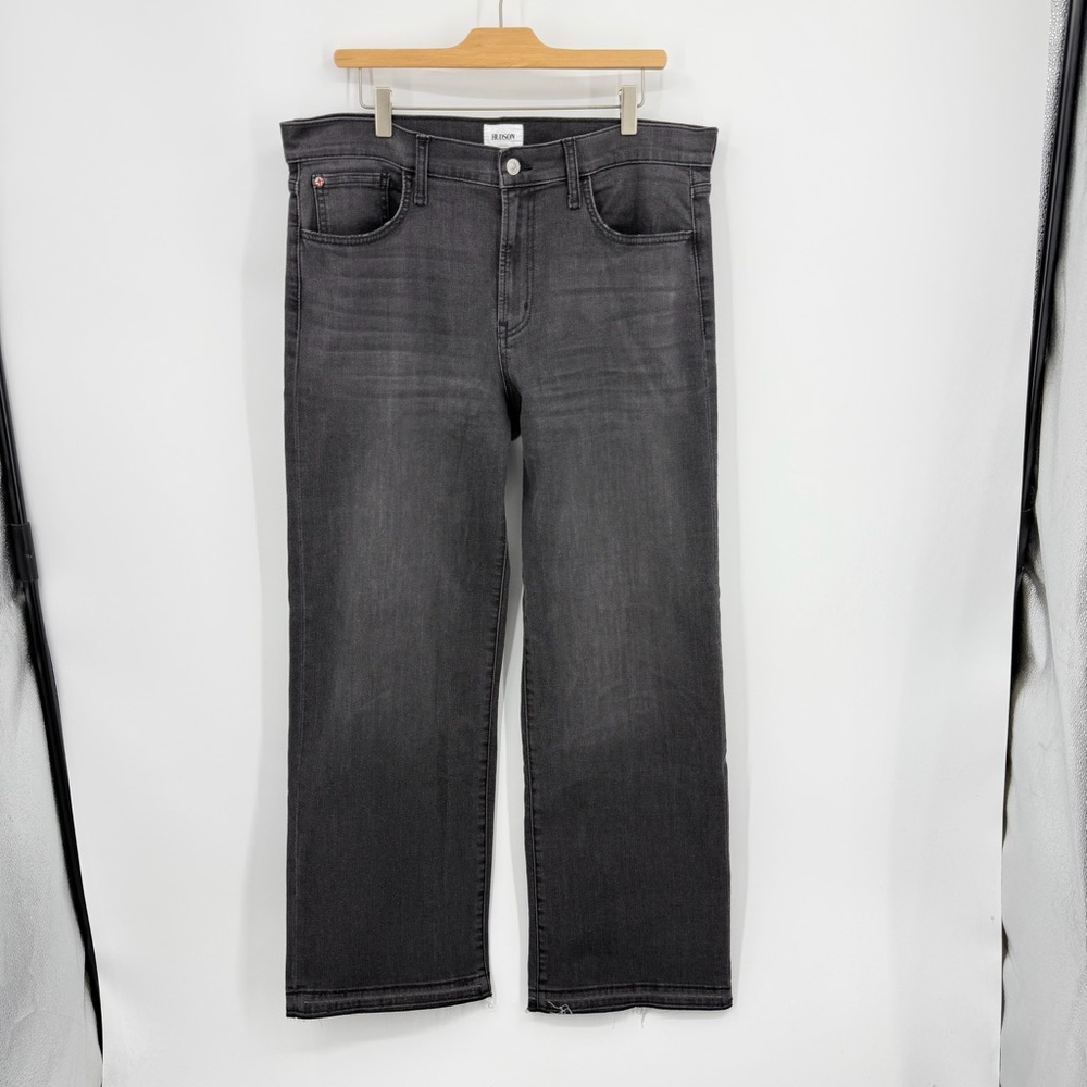 Hudson Rosalie Jeans Charcoal gray Wide Leg Denim sz 33